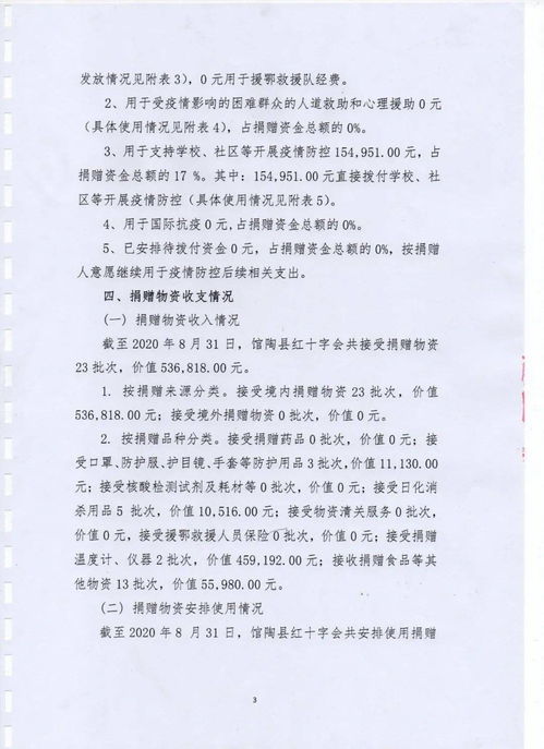 馆陶县红十字会新冠肺炎防控社会捐赠款物收支情况审计报告